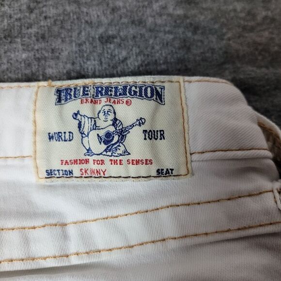 Vtg True Religion Womens 28×33 Skinny Jeans Flap Pockets Thick Stitch Low Raise - Picture 4 of 13
